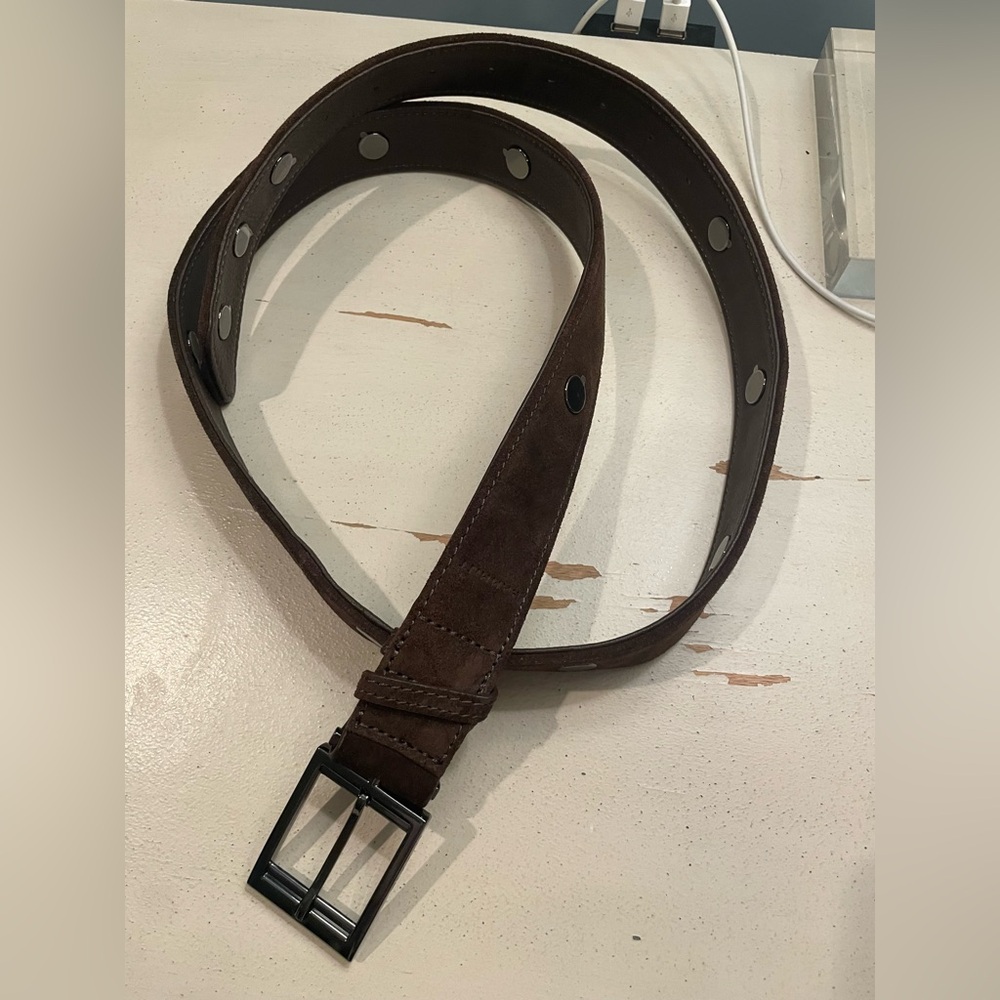 Hammitt espresso suede reversible belt